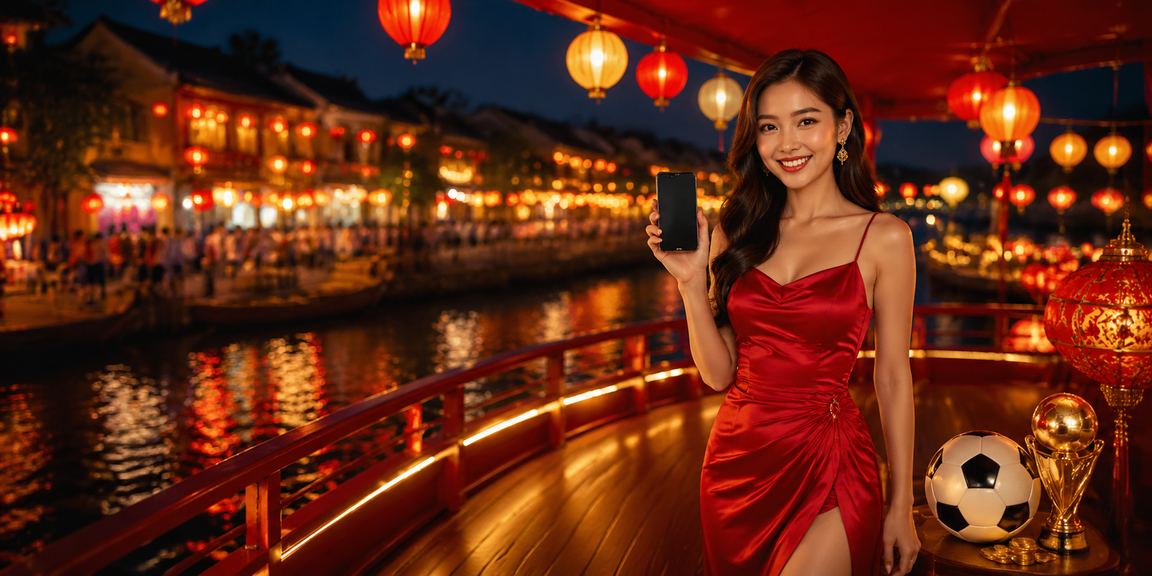 Người dùng tại Hội An đặt cược bóng đá qua điện thoại bên cạnh chợ đêm