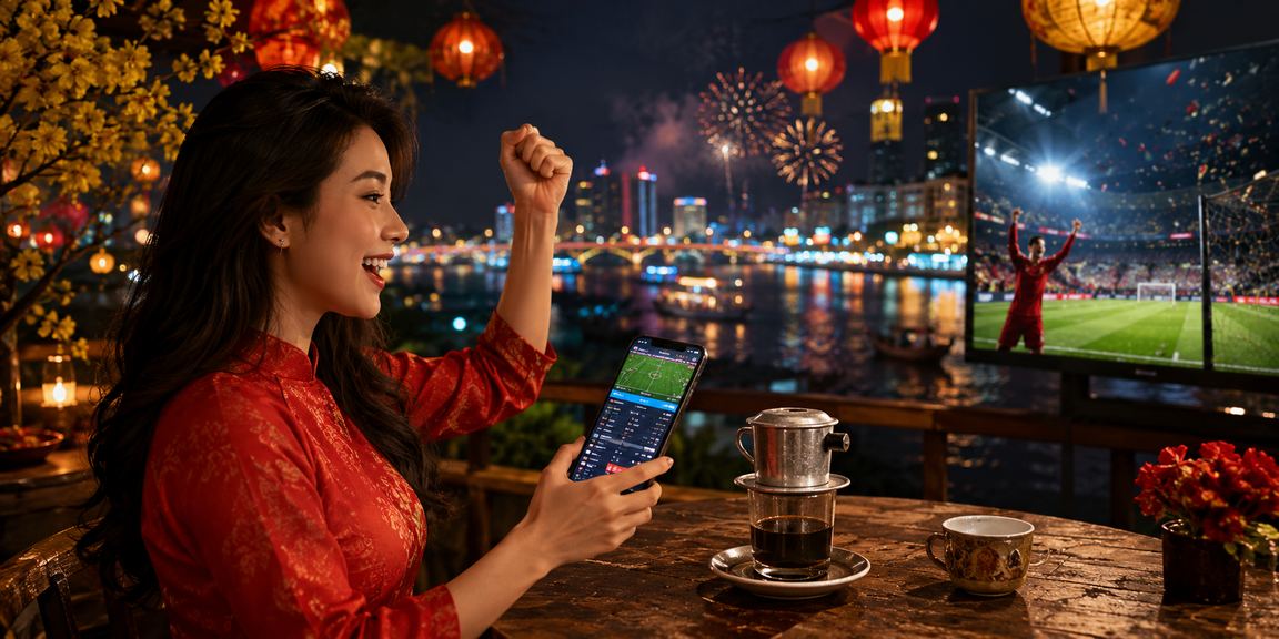 Người dùng tại vùng Mekong theo dõi sự kiện thể thao và đặt kèo trực tuyến qua điện thoại buổi sáng